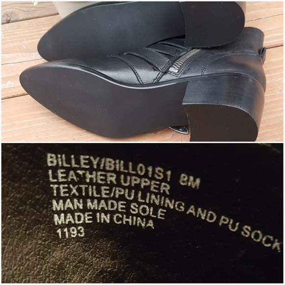 NWOB Steve Madden Black leather booties w/ buckles - Picture 8 of 8